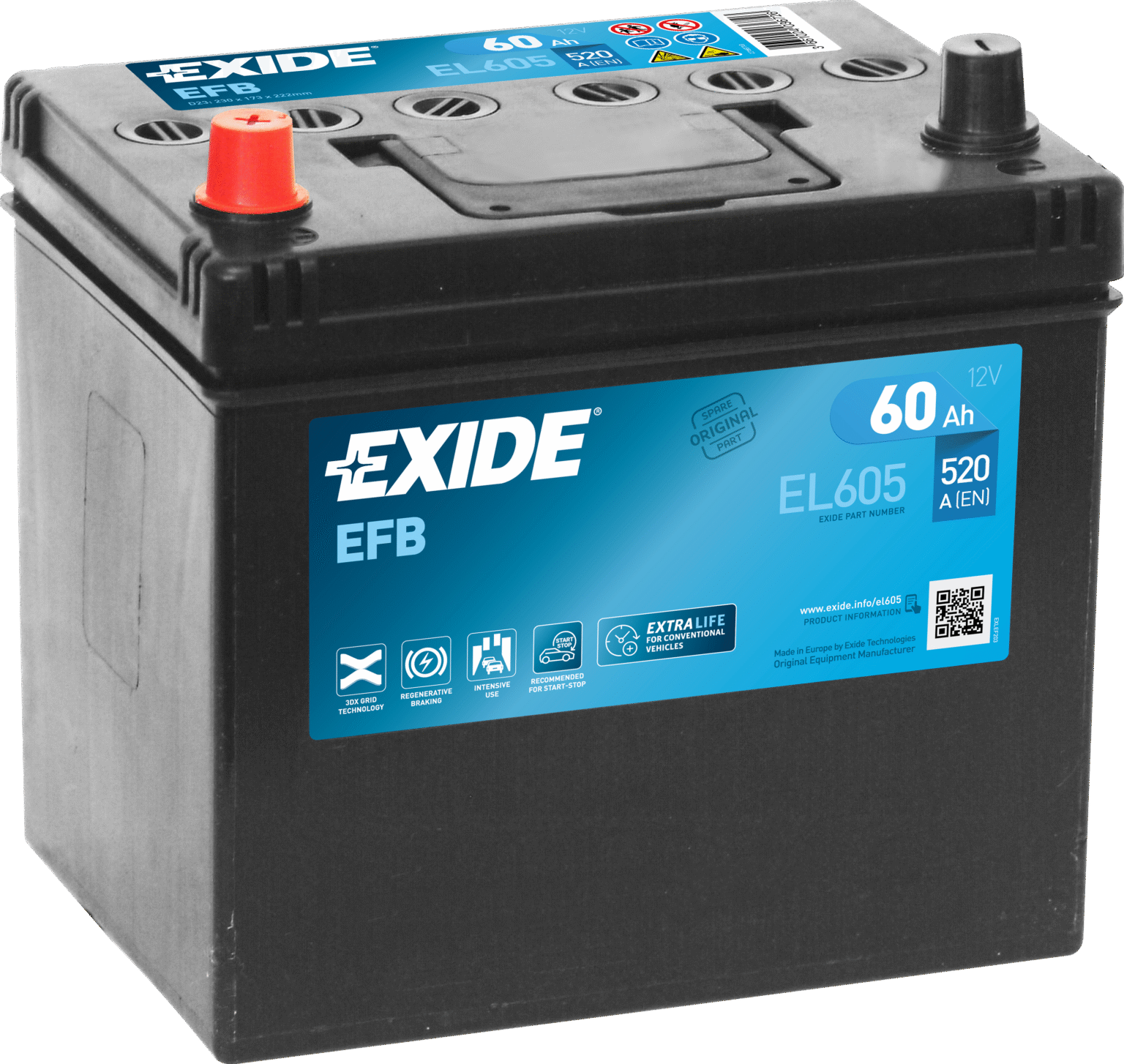 Exide Start-Stop AGM aku 72Ah 760A(EN), vana kood EK700 - Akukeskus